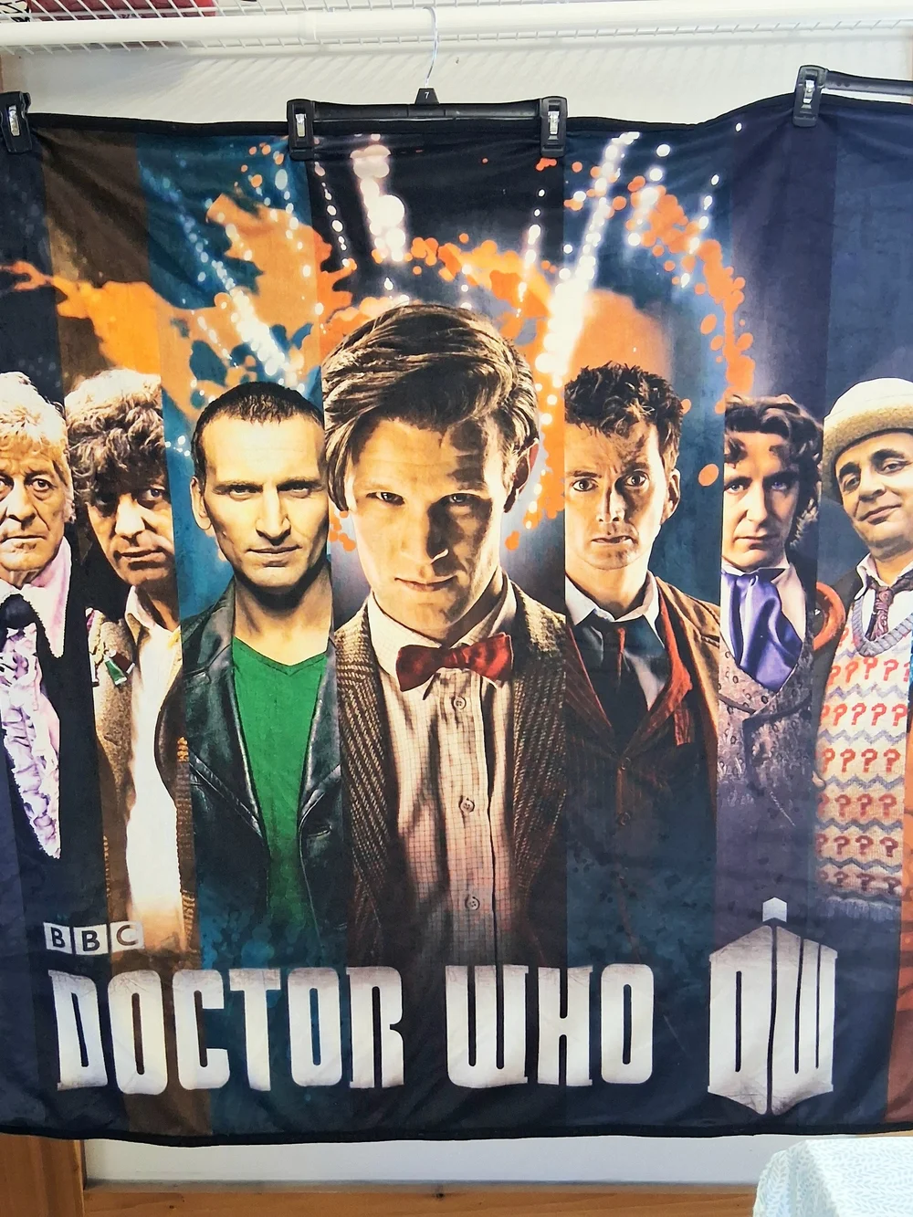 BBC Doctor Who Oversized Fleece Throw Blanket 50x60 Sci Fi TV Matt Smith